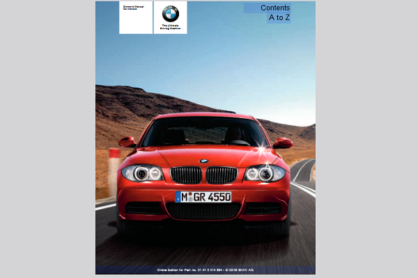 2008 BMW 128i,135i Convertible Owner's Manual