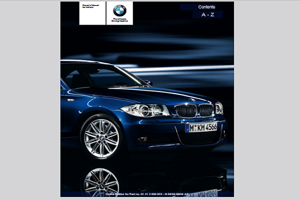 2009 BMW 128i Convertible Owners Manual