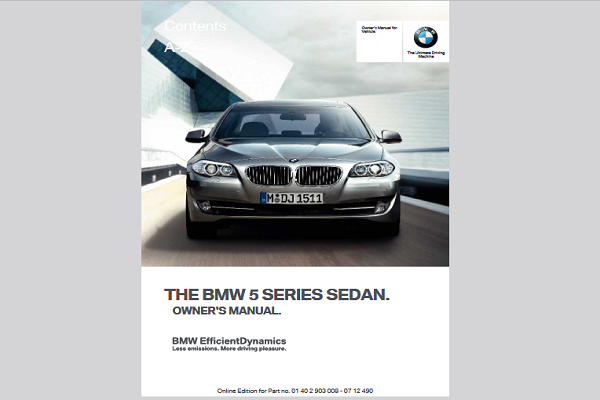 2013 BMW 5 Series Owners Manual