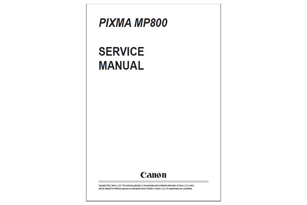Canon Pixma MP800 Service Manual
