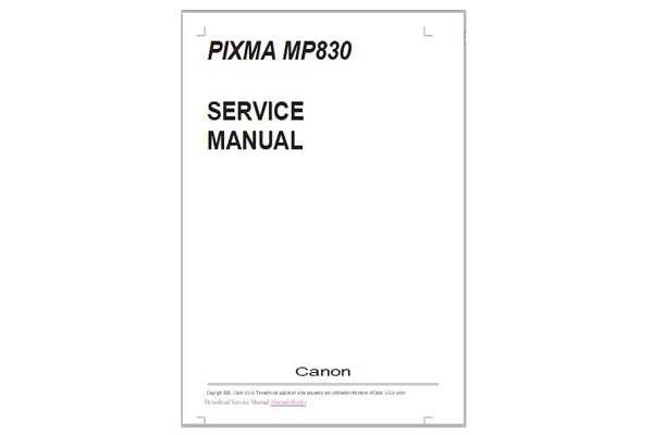 Canon PIXMA MP830 Service Manual