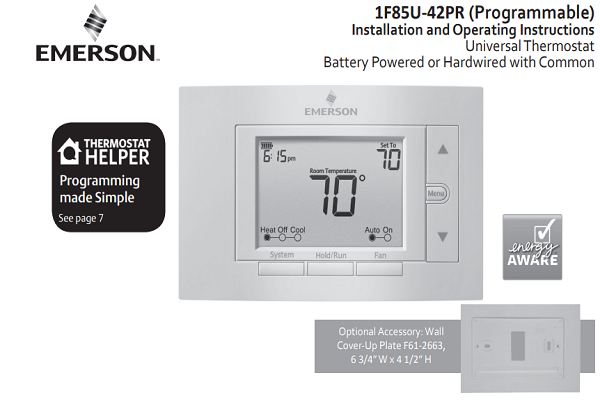 Emerson 1F85U-42PR Manual