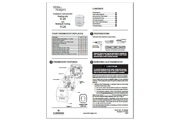 Emerson White-Rodgers 1C26-101 instruction manual PDF