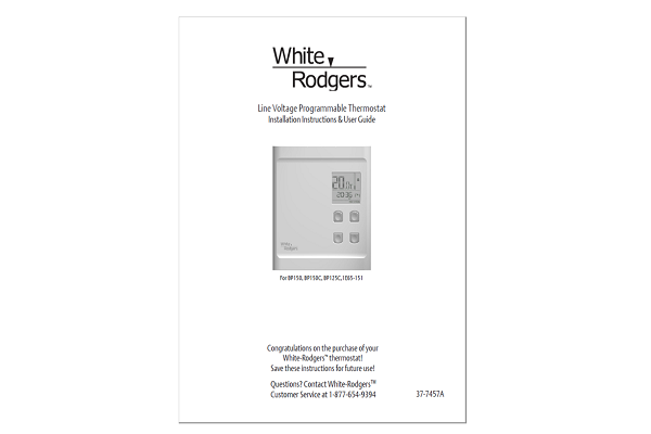 Emerson White Rodgers BP150, BP150C, BP125C,1E65-151 Manual