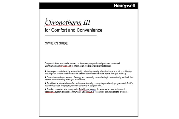 Honeywell Communicating Chronotherm III Thermostat