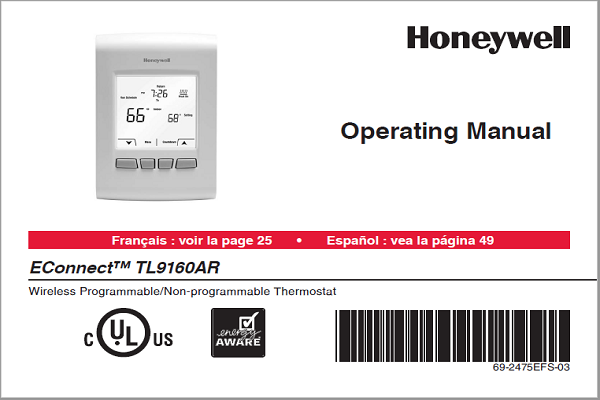 Honeywell EConnect TL9160AR Manual