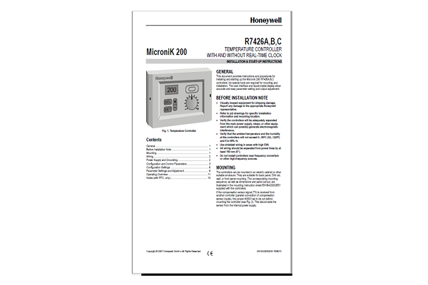 Honeywell MICRONIK 200 R7426A User Manual