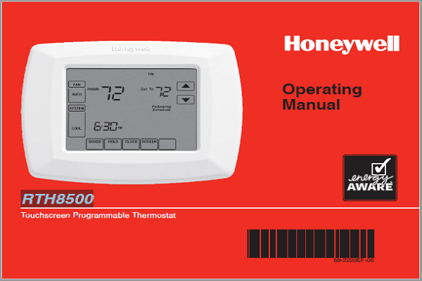 Honeywell RTH8500 Operating Manual