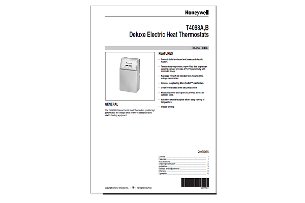 Honeywell T4098A,B Manual