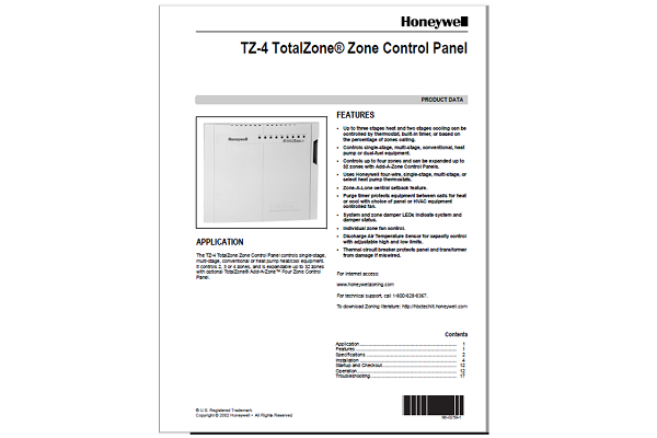 Honeywell TZ-4 TotalZone Manual