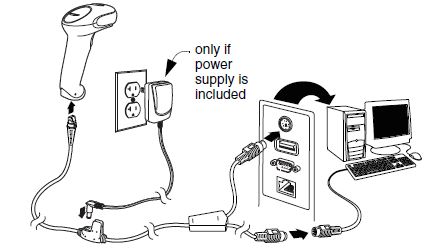 Honeywell VOYAGER 1250G Connecting with Keyboard Wedge