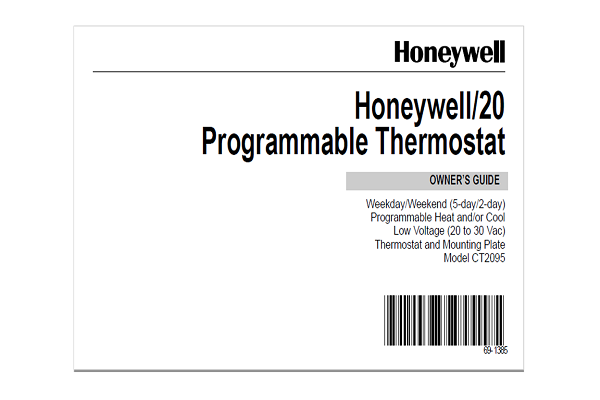 Honeywell/20 Programmable Thermostat Manual PDF