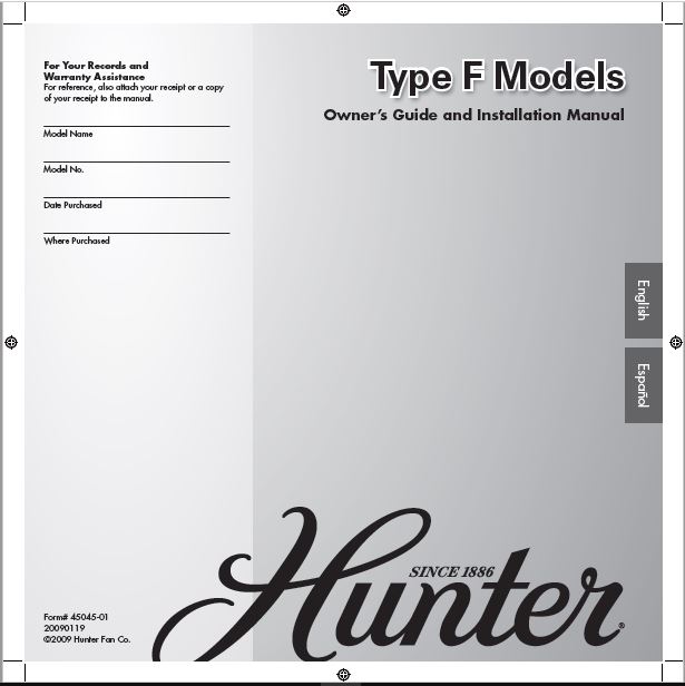 Hunter 21215 61 Fellini User Manual