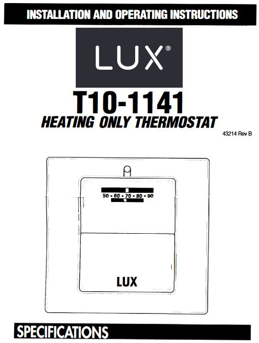 LUX T10-1141 Manual