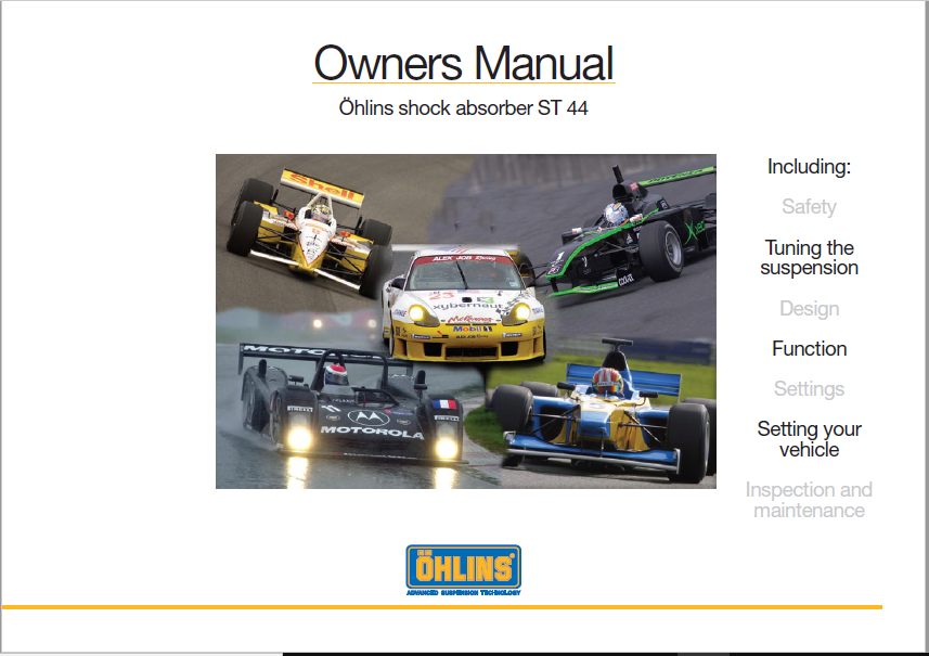 Öhlins Shock Absorber ST 44 Manual PDF
