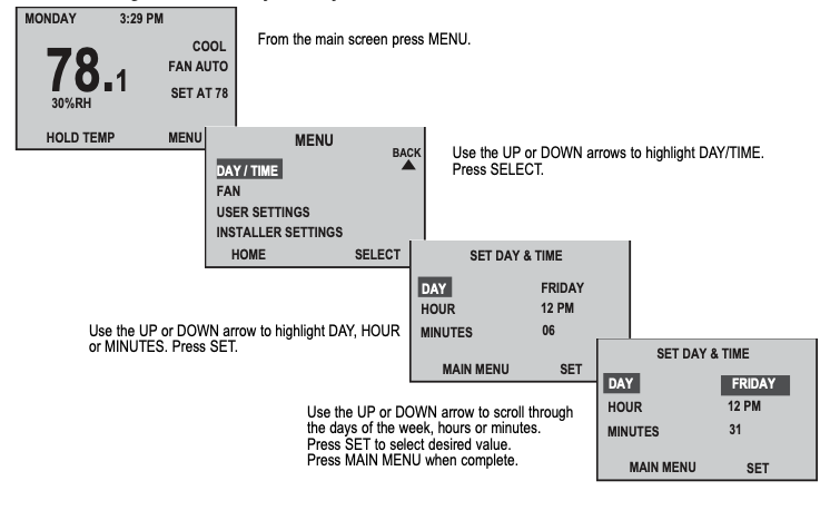 Robertshaw 9801i, 9815i, 9820i Delux Programmable Thermostat Manual