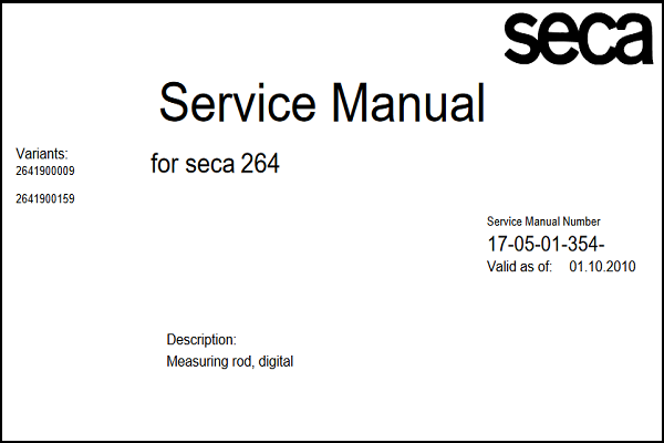 Seca 264 Digital stationary Manual
