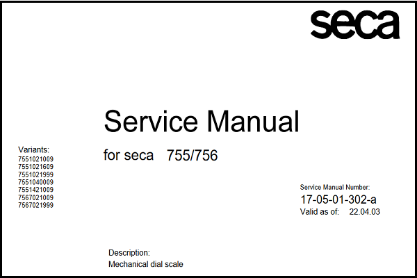 Seca 755 Service Manual