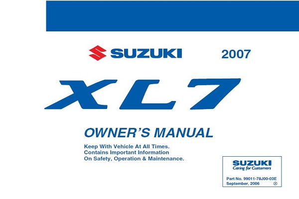 2007 suzuki xl7 Owners Manual