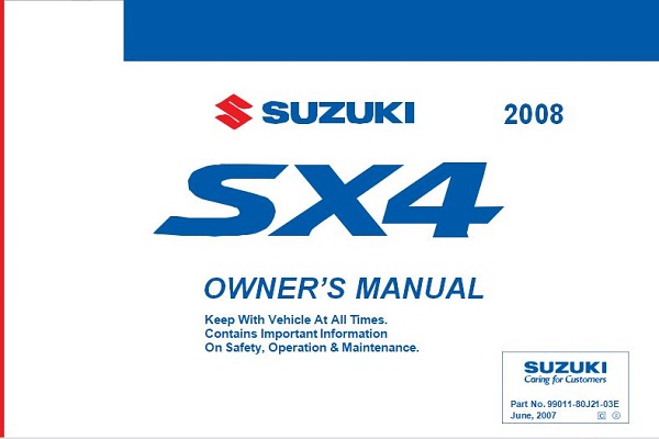 Suzuki SX4SX4 SEDAN Owner's Manual